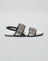 Alaïa Bicolor Chain Sporty Slingback Sandals In Noirblanc