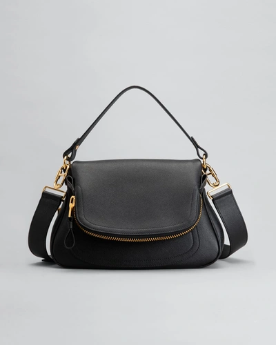 Tom Ford Jennifer Medium Grained Leather Shoulder Bag In Black