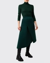 Akris Mock-neck Ribbed Cashmere-silk Sweater In Gallus Green