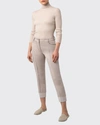 Akris Mock-neck Ribbed Cashmere-silk Sweater In Bl&eacute;