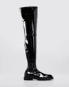Givenchy Black Patent Leather Thigh-high Boots In Black