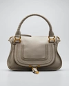 Chloé Marcie Medium Satchel Bag In Cashmere Grey