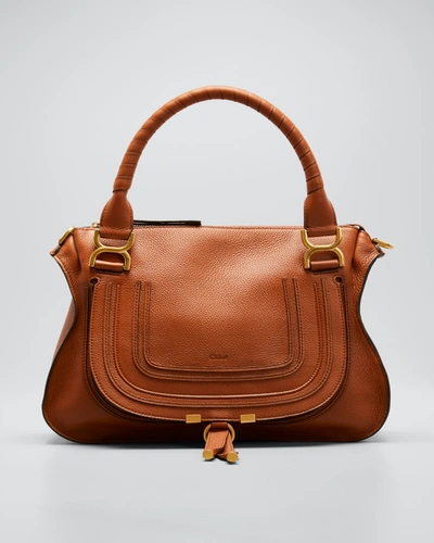 Chloé Marcie Medium Satchel Bag In Tan