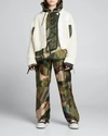 Sacai + Kaws Convertible Ribbed Wool-blend And Quilted Shell Jacket In Camouflage