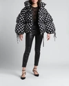 Dolce & Gabbana Polka Dot Oversized Padded Bomber Jacket In Blkpoisprt