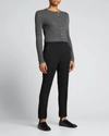 Loulou Studio Pinzon Stretch-wool Tapered Pants In Black