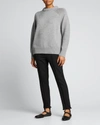 Loulou Studio Bruzzi Wool-cashmere Raglan-sleeve Crop Sweater In Grey Melange