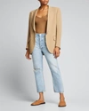Agolde Riley Cropped Distressed High-rise Straight-leg Jeans In Escalate