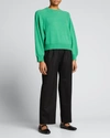 Loulou Studio Bruzzi Oversize Wool & Cashmere Sweater In Green