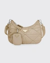 Prada Triangle Quilted Shoulder Bag In F0f24 Deserto