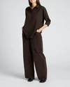 The Row Elada Button-down Shirt In Smokey Brown