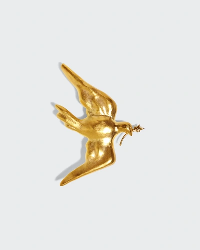 Schiaparelli Lady Gaga Born This Way Foundation Dove Brooch (6 Cm) In Gold