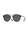 Oliver Peoples Remick Mirrored Brow-bar Sunglasses, Semi Matte Black/antique Pewter In Grey