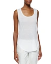 Atm Anthony Thomas Melillo Sweetheart Jersey Knit Tank Top In White