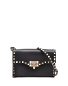 Valentino Small Rockstud Shoulder Bag In Grenade Calfskin In Neutral