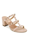 Valentino Rockstud Caged 60mm Slide Sandals In Poudre