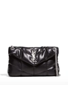 Saint Laurent Lou Puffer Small Ysl Shoulder Bag In Quilted Leather In White