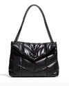 Saint Laurent Lou Puffer Medium Ysl Shoulder Bag In Quilted Leather In Black