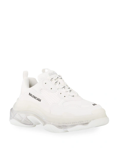 Balenciaga Triple S Clear-sole Trainer Trainers In White Transparent