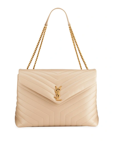 SAINT LAURENT LOULOU LARGE YSL SHOULDER BAG IN QUILTED LEATHER PROD226800320