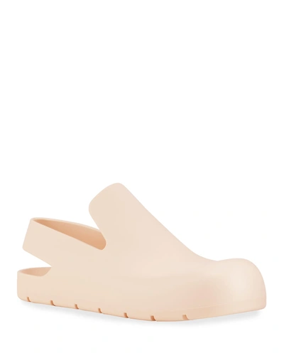 Bottega Veneta Rubber Clog Mules In Sea Salt