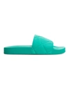 Bottega Veneta Slider Quilted Rubber Pool Slides In Neptune