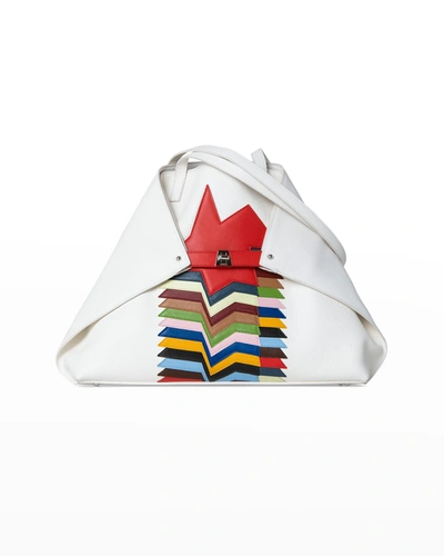 Akris Ai Abstract Star-print Cervo Medium Shoulder Bag In Multi