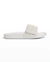 Jimmy Choo Fitz Pearl-embellished Slide Sandals In White