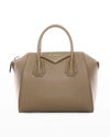 Givenchy Antigona Small Sugar Goatskin Satchel Bag In Dark Khaki