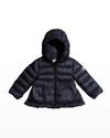 MONCLER GIRL'S ODILE QUILTED RUFFLE JACKET,PROD242330172