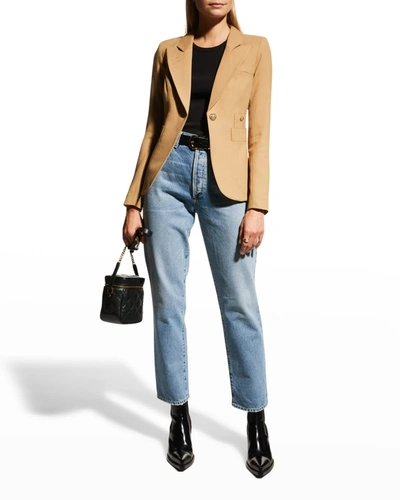 Smythe Classic Duchess Wool Blazer In Camel