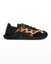 Dolce & Gabbana Leather And Fabric Low-top Sneakers In Leo/black