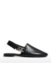 Givenchy Chain-embellished Leather Slingback Flats In Black