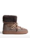 INUIKII CLASSIC MIXED LEATHER SHEARLING SNOW BOOTIES,PROD243940006