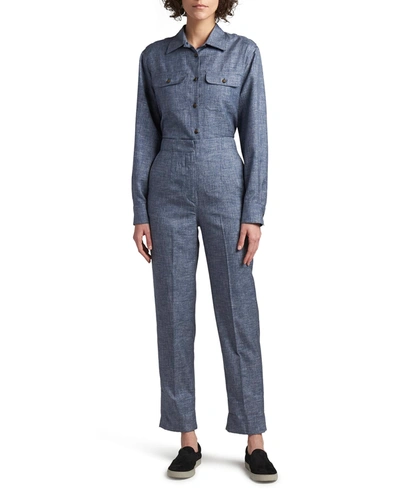 GIORGIO ARMANI DENIM-EFFECT SILK PANTS,PROD244401476