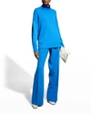 Lafayette 148 Dalton Wide-leg Wool-blend Pants In Ultramarine