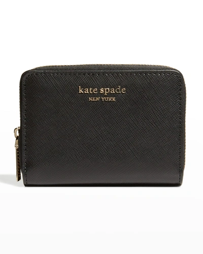 Kate Spade Spencer Leather Zip Card Case In Black