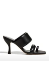 GIA X PERNILLE 80MM LAMBSKIN TOE-RING SLIDE HIGH-HEEL SANDALS,PROD241550096