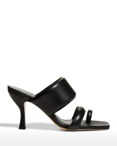 Gia X Pernille 80mm Lambskin Toe-ring Slide High-heel Sandals In Black