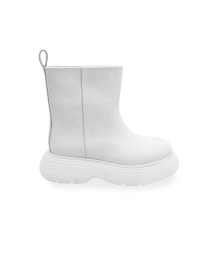 Gia X Pernille Leather Chunky-sole Short Boots In White