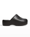 Simon Miller Black Vegan Platform Bubble Clogs In Black