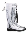 OFF-WHITE FOR RIDING MARBLE LACE-UP RAIN BOOTS,PROD243290225