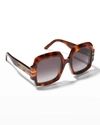 Dior Signature S1u 55mm Oversized Square Acetate Sunglasses In 53b Blonde Havana