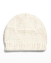 Bottega Veneta Cable Knit Wool Beanie In Chalk