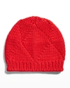 Bottega Veneta Cable Knit Wool Beanie In Red