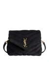 Saint Laurent Loulou Toy Quilted Suede Crossbody Bag In 1000 Nero