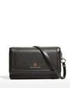 Michael Michael Kors Jet Set Calfskin Crossbody Bag In Black