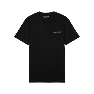 True Religion Logo-print Cotton-jersey T-shirt In Onyx