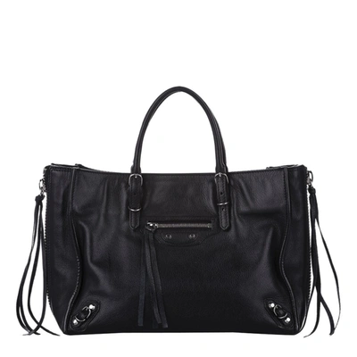Pre-owned Balenciaga Black Leather Papier A6 Bag