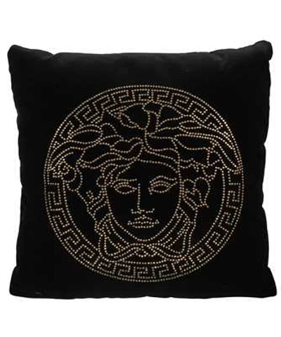 Versace Medusa Studs Velvet Cushion In Black